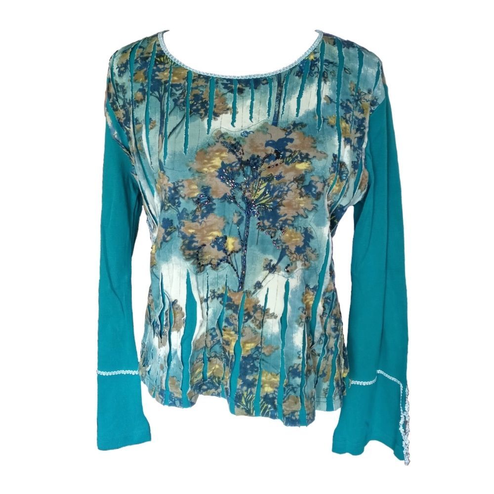 Teal Retro Top